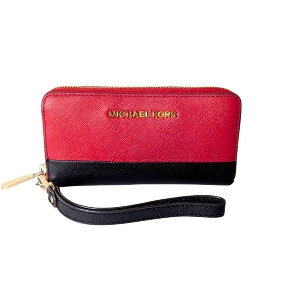 MICHAEL KORS Jet Set Saffiano Leather Wallet Wristlet - Picture 2 of 8